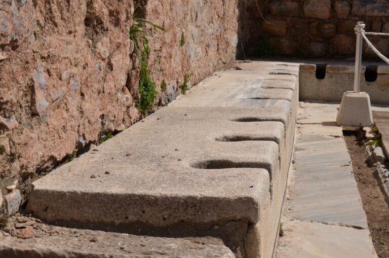 Ancient Roman public toilets in Ephesus Ancient City