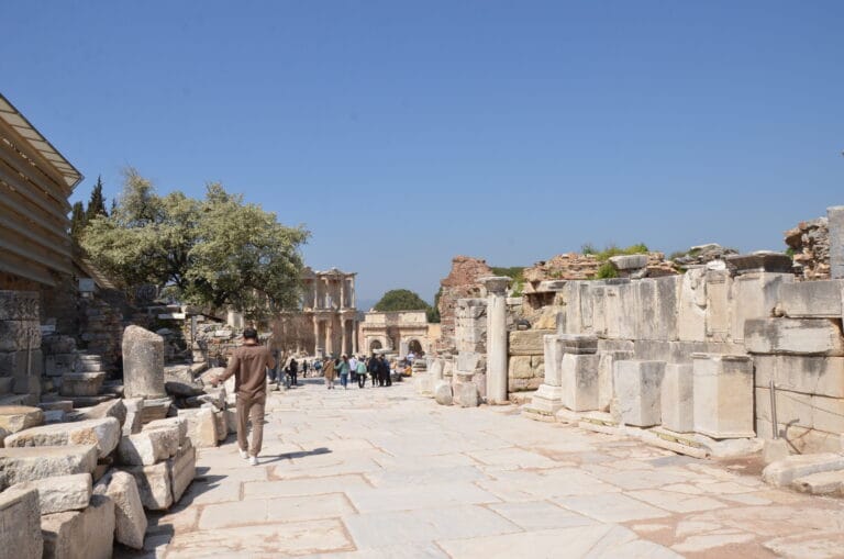Columns of the Temple of Hadrian in Ephesus ruins