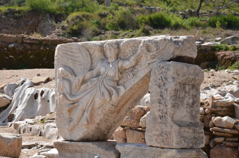 Nike relief in Ephesus Ancient City Turkey