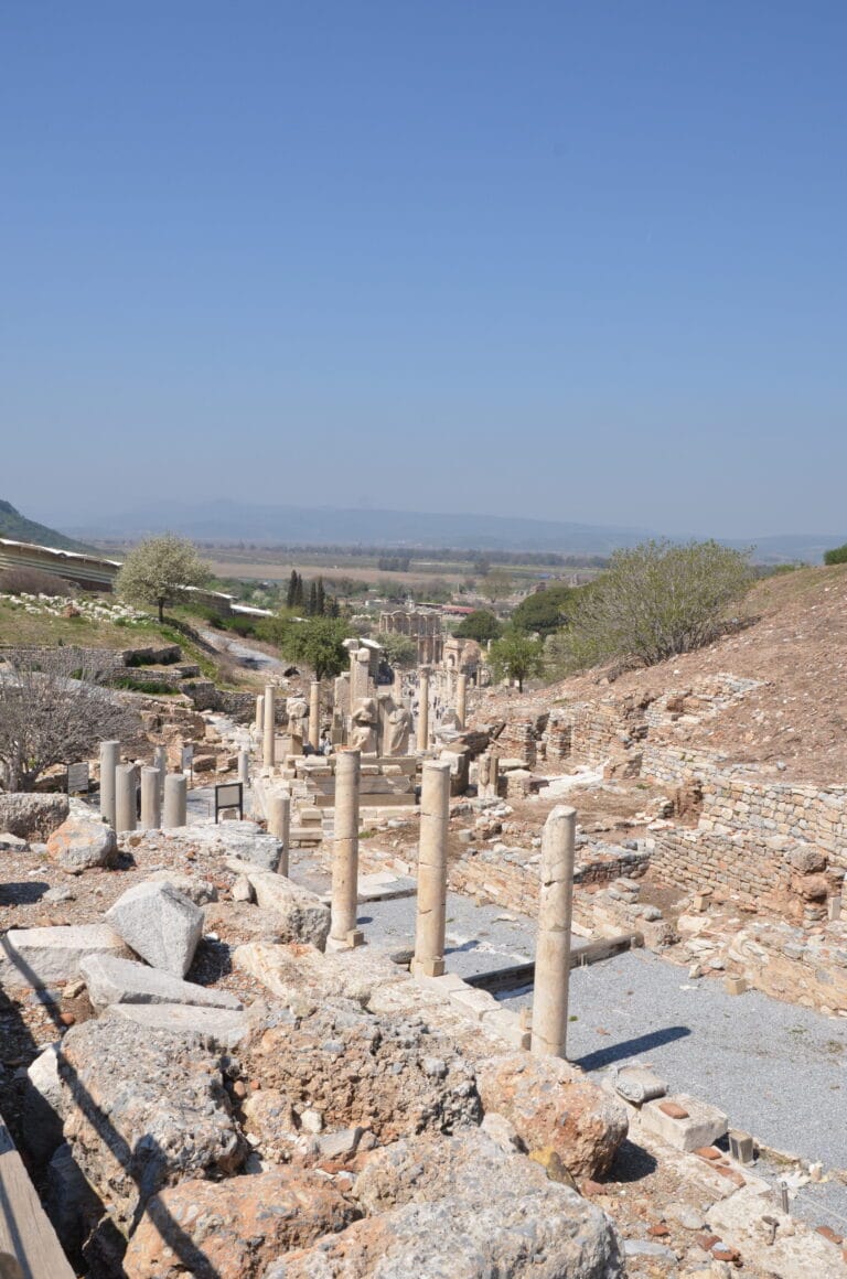 Ancient Roman ruins in Ephesus, one of the most visited historical sites near Kusadasi Cruise Port.