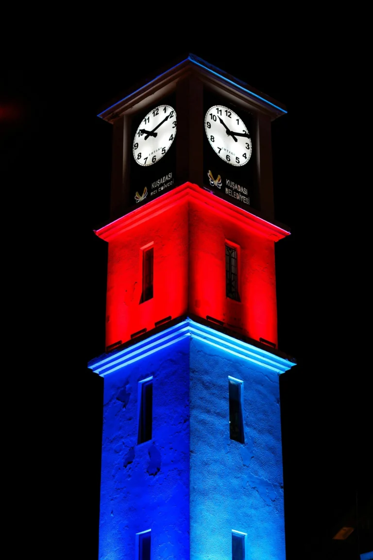 Clock tower in Kusadasi town center Turkey