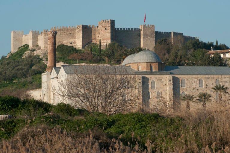 Ayasuluk Castle and historic fortress walls overlooking Selcuk, Turkey