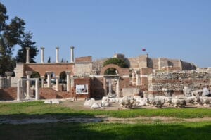 Columns of St John Basilica in Selcuk Turkey