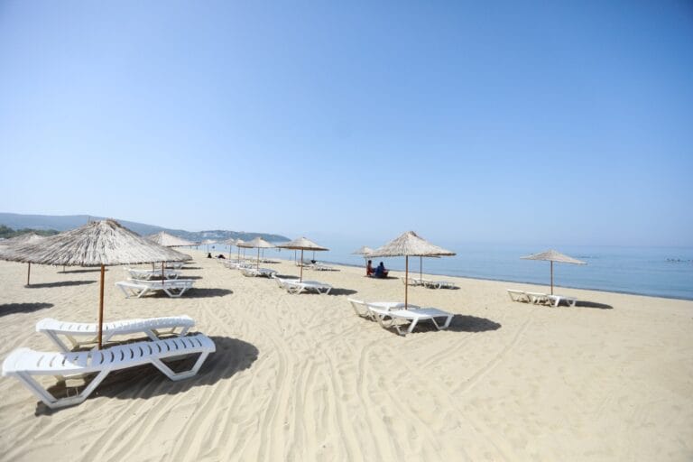 Pamucak Beach near Selcuk Turkey sandy coastline