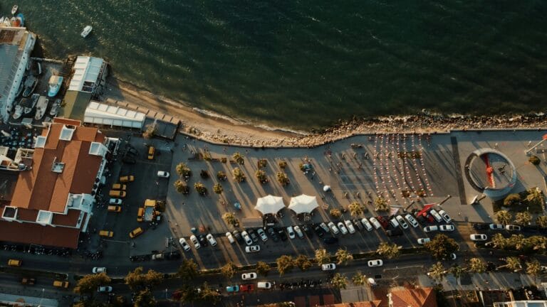 Kusadasi marina aerial photo Turkey