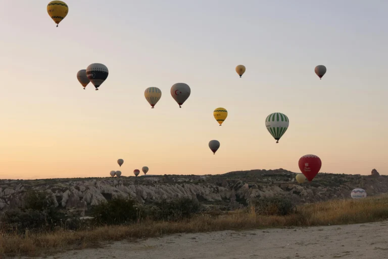 Colorful hot air balloons in Cappadocia Turkey