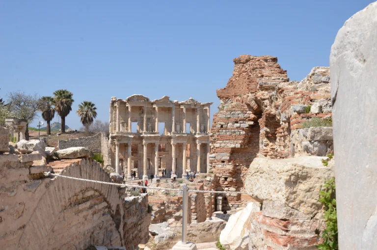 Celsus Library in Ephesus Ancient City during guided day tour from Istanbul