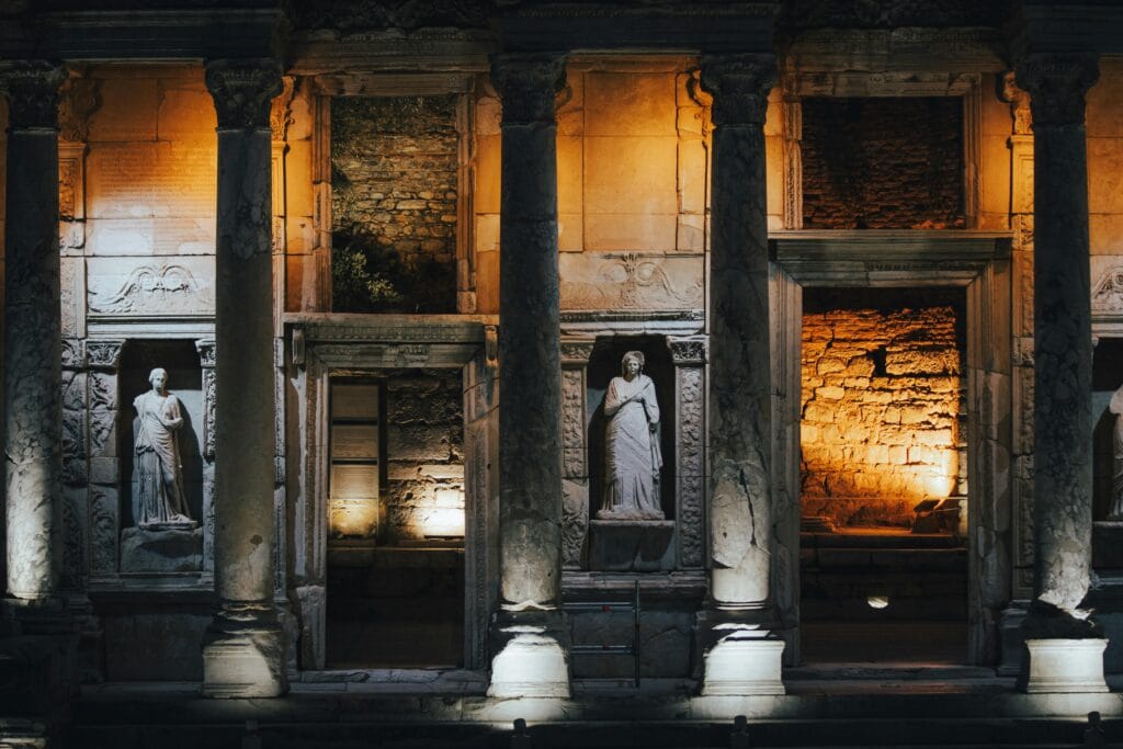 Ephesus Night Tour illuminated Library of Celsus at night