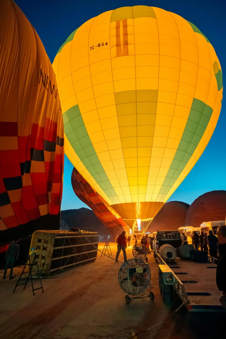 Hot air balloon landscape view in Goreme Cappadocia