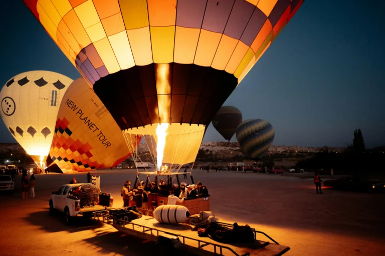 Sunrise hot air balloons above Cappadocia Turkey