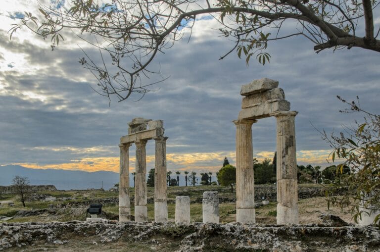 Ancient columns in Hierapolis near Pamukkale
