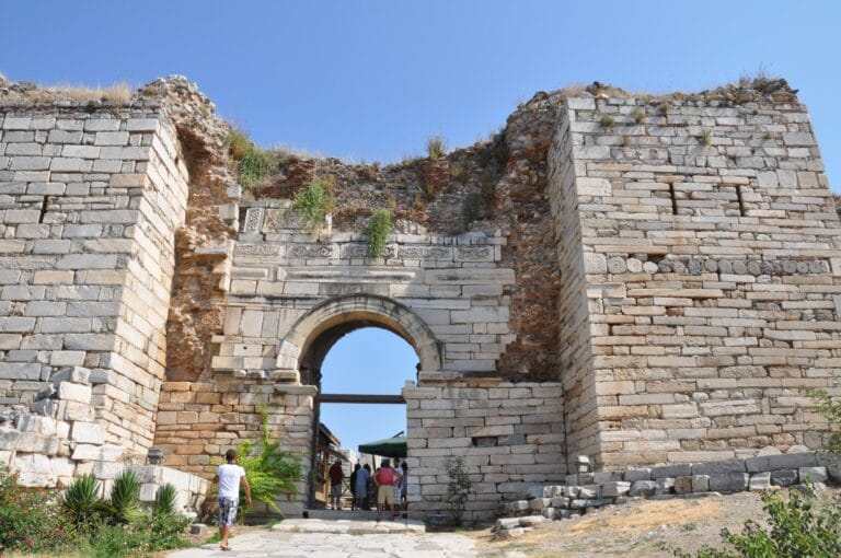 Architectural detail of St John Basilica in Turkey