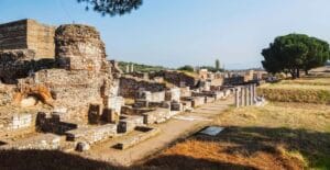 Ancient Royal Road in Sardis Ancient City Turkey