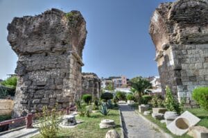 Ancient city walls of Philadelphia in modern Alasehir Turkey