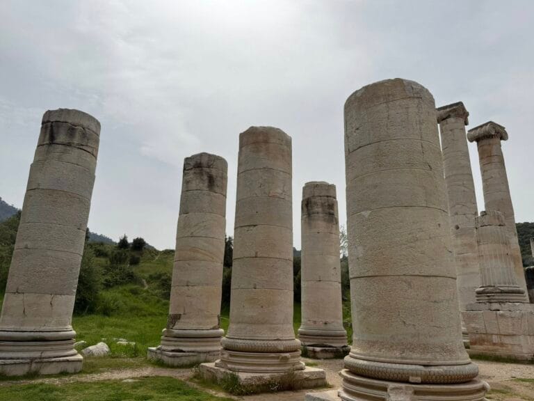 Temple of Artemis columns in Sardis Ancient City