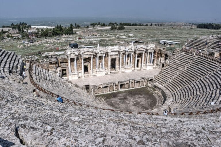 Ancient Theatre of Hierapolis overlooking Pamukkale