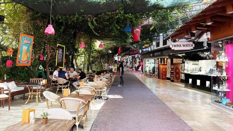 Kusadasi Bazaar area walking distance from Kusadasi Port Turkey
